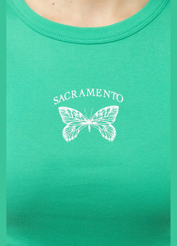 Зеленая летняя женская футболка с коротким рукавом цвет зеленый цб-00245333 Divon