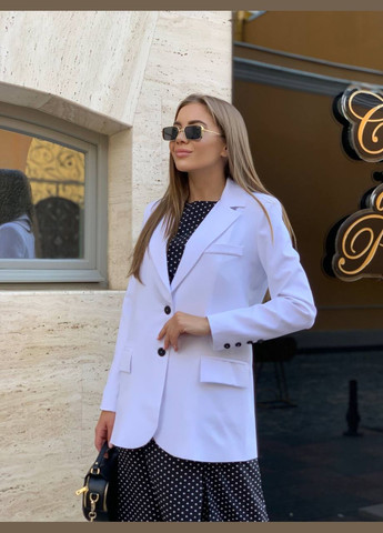 Белый женский женский удлиненный пиджак MonCher - всесезон