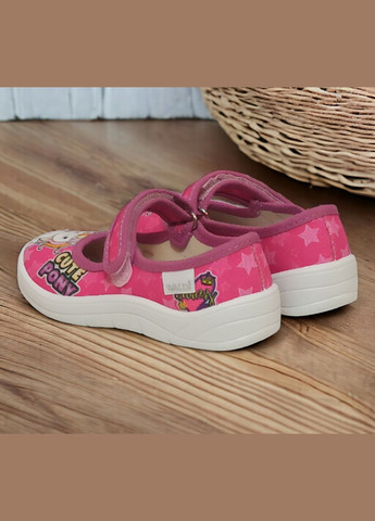 Розовые детские ортопедические тапочки для девочки в садик на сменку Waldi