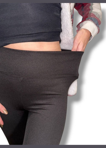 Лосины эластичные в рубчик женские с высоким широким поясом классические без утепления демисезон 99-101см No Brand Лосини в рубчик класичні без підкладки фуксія (342758751)