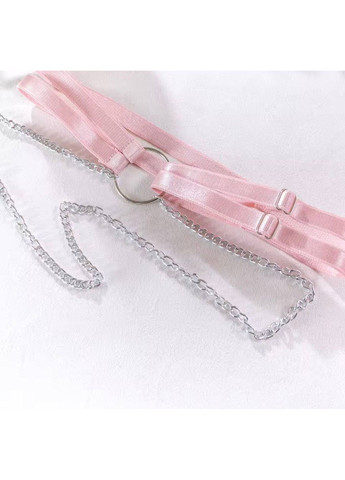 Розовый демисезонный комплект женского белья бюстгальтер трусики гартеры перчатки цвет розовый в сердечки No Brand Love Pink