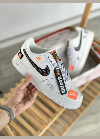 Кроссовки женские Nike Air Force 1 Low Just Do It White | Найк Аир форс 1 низкие белые No Brand белые демисезоны (307397790)