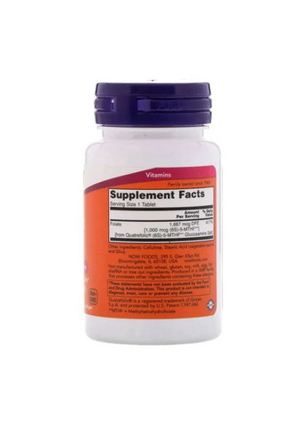 Метилфолат Methyl Folate,, 1000 мкг, 90 таблеток Now Foods (361115820)