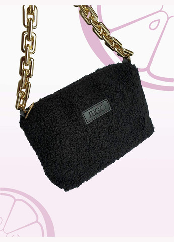 Жіноча хутряна сумочка клатч через плече mini чорна JUGO rami mini2 (288577276)