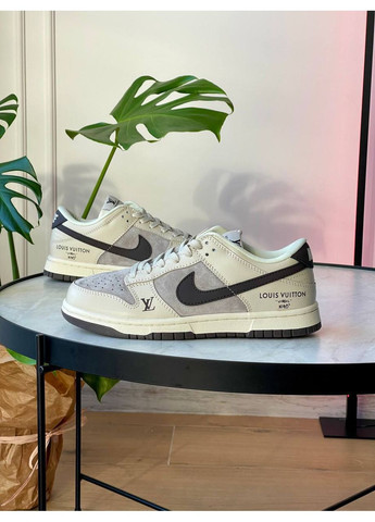 Кроссовки женские и мужские Nike SB Dunk Low x Louis Vuitton grey | Найк сб Данк низкие серые No Brand серые демисезоны (355888606)