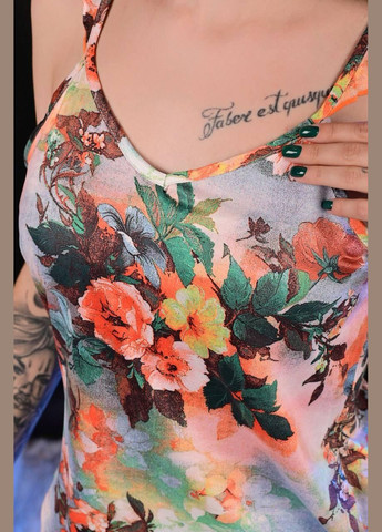 Серая всесезон пижама женская серого цвета с цветочным принтом майка + шорты No Brand Жіночі піжами