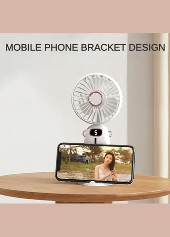 Портативный ручной вентилятор USB, 3000 mAh, 5 скоростей, дисплей, подставка для телефона, зеленый STF (347587215)