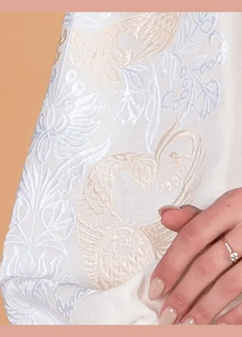 Молочный зимний женское вышитое платье жар-птица молочная Galychanka 7137