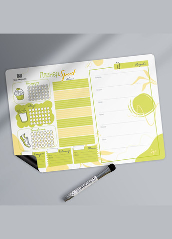 Магнітний планер спортивний A3 Зелений/Green, UA Your Magnets (367581424)