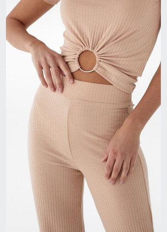 Трикотажний комплект з футболкою та широкими штанами Forstime - світло-коричневий колір L/XL (sku_2201) No Brand (327820215)