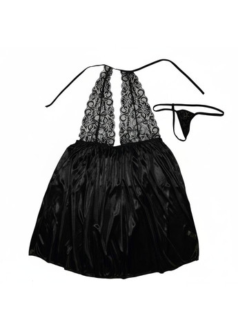 Чорний демісезонний еротичний комплект великого розміру зі стрингами xl-xxl чорний No Brand