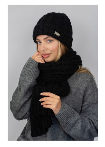 Шапка жіноча на флісі із шарфом комплект Braxton Нордик (362678244)