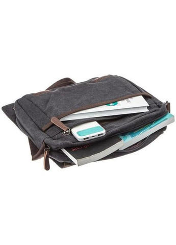 Сумка портфель через плечо для мужчин текстильная для документов А4 с отделением для ноутбука Черный 40545 Vintage (361432904)