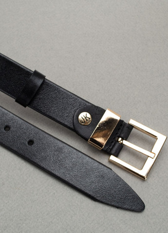 Ремень женский кожаный -3023 черный с золотой пряжкой (120 см) JK (308022683)