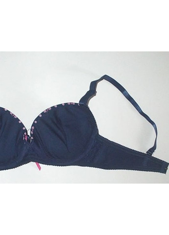 Синій бюстгальтер потрійний пуш-ап чашка а No Brand з кісточками