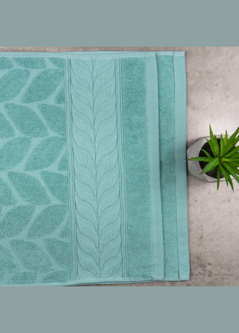 GM Textile полотенце махровое 50x90см премиум качества листья 550г/м2 () мятный производство -