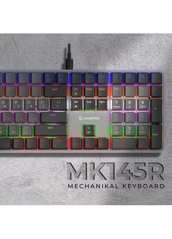 Клавиатура (MK145R) GAMEPRO MK145R Red Swich Low Profile USB Dark Gray (316223034)