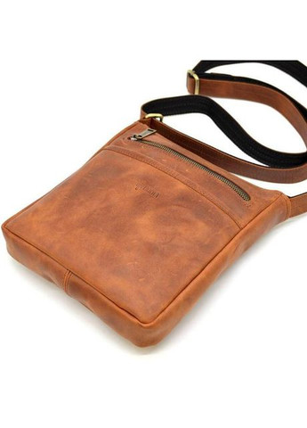 Сумка планшет через плече чоловіча з натуральної шкіри маленька для документів та для телефону Рудий 35829 TARWA (337466429)