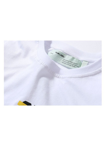 Белая футболка белая Off-White Side Tape White T-Shirt Mens