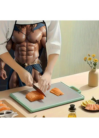 Фартух чоловічий прикольний Накачаний чоловік з м’язами 74 на 54 см різнобарвний Jannet Фартух (361893444)