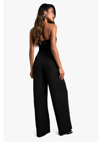 Комбінезон Boohoo однотонний чорний кежуал