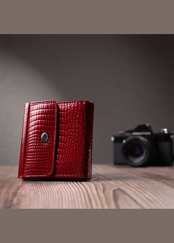 Фактурний жіночий гаманець із натуральної шкіри червоний 22705 st leather (329198533)