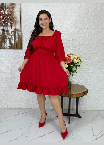 Красное платье любопытного кроя Україна однотонное