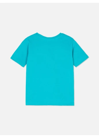 Бирюзовая футболка basic,бирюзовый с принтом, Primark