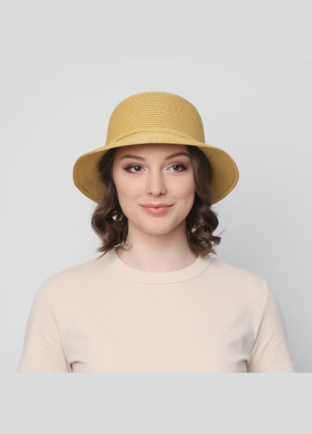 Шляпа с маленькими полями женская бумага желтая VERONICA LuckyLOOK 844-033 (289478373)