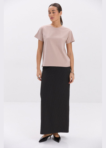 Базова жіноча футболка молочного кольору Arjen - (317233886)