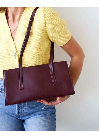 Жіноча сумка-багет з довгими ручками з натуральної шкіри бордового кольору «Луанна» WeLassie (364963477)