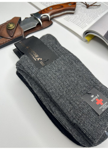 Чорні теплі вовняні медичні шкарпетки набір 2 пари Корона (361205569)