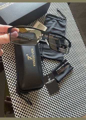 Мужские поляризационные очки фотохромные с футляром и подарочной коробкой KINGSEVEN (315889536)