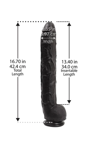 Фалоимитатор Dick Rambone Cock Black, диаметр 6 см, длина 42 см, ПВХ Doc Johnson (382978362)