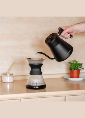 Чайник електричний з підтримкою температури та дисплеєм Forza 8000 Pour Over Nero ECG (302451013)