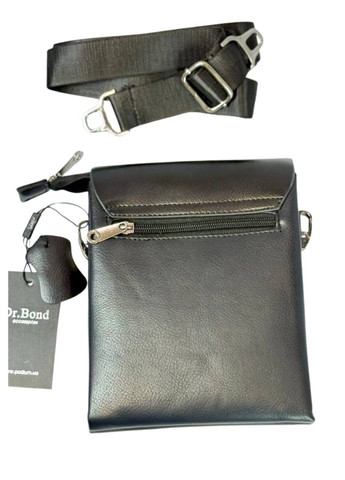 Чоловіча сумка на плече в чорному кольорі з натуральної шкіри No Brand (364100382)