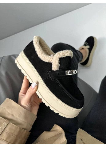 ITTS Трендові утеплені лофери, натуральна замша, зимові лофери, зимові черевики, лофери зима, зимові жіночі лофери код 7658 лофери чорний з натуральна замша, китай — зима (363136053)