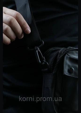 Сумка кросс-боди мессенджер мужская Черная (Nois)20472 Stone Island (331146110)