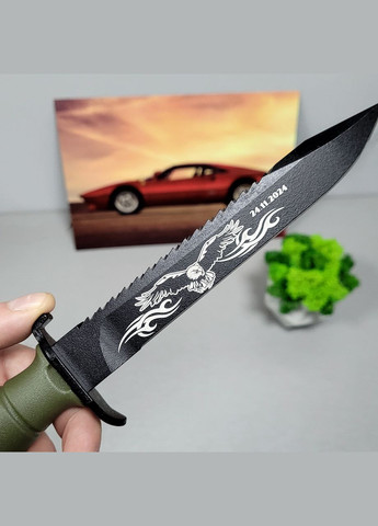 Военный австрийский нож Glock FM81 с гравировкой с фиксированным клинком с ножнами (хаки) арт.63901 Grand Way (370169229)