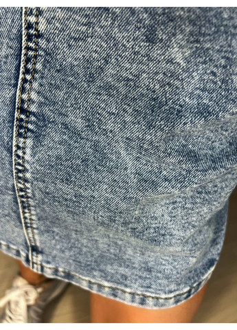 Спідниця джинсова жіноча 8118 з розрізом ззаду великі розміри блакитна Vanver (336491708)