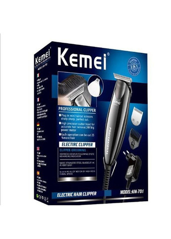 Машинка тример для стриження волосся бороди голови тіла 3в1 KM 701 Pro Kemei (312486070)