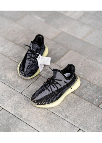 Сірі Осінні кросівки чоловічі adidas yeezy boost 350 v2 black green reflective адідас ізі буст No Brand