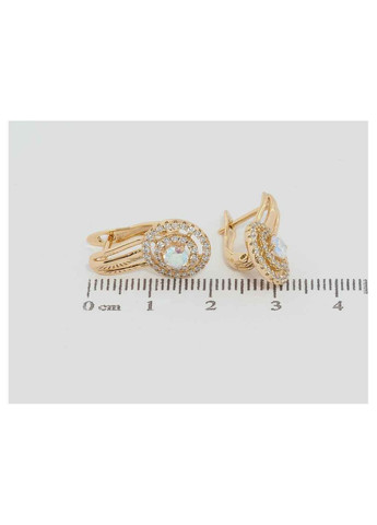 Сережки Позолота 18K англійський замок "Райдужні фіаніти в кільцях цирконію" (177176) Xuping Jewelry (356459020)