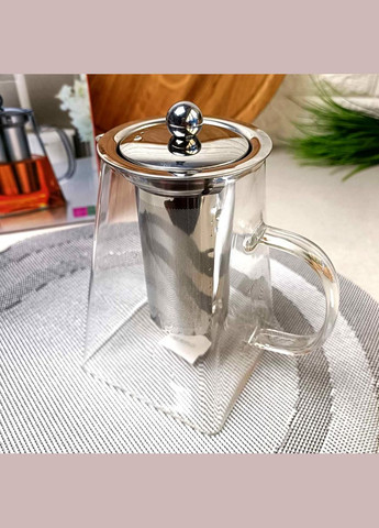 Стеклянный заварочный чайник с квадратными дном 950 мл Ардесто Ardesto (303211970)