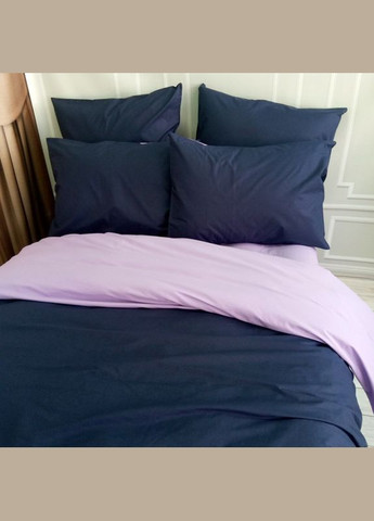 Постельное белье ДУЭТ Темно-синее/Лавандовое настроение Ранфорс Евро MERISET (278255707)