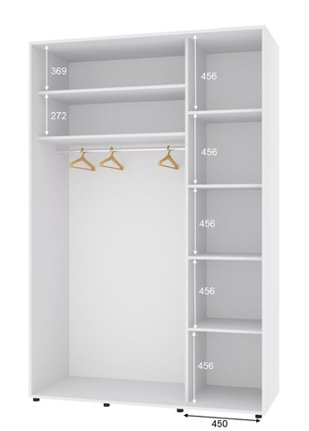 Шафа-купе дводверна 160*60*240 см Білий 2 двері ДСП Стандарт Комфорт Меблі (360444688)