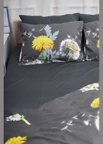 Комплект постельного белья полуторный 143х210 наволочки 2х70х70 Бязь Gold Люкс (MS-820000922) Moon&Star Dandelion Black (285717944)