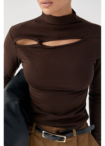 Трикотажный однотонный лонг с переплетом - баклажан цвет Lurex (370602041)