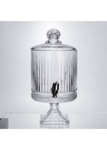 Лимонадниця з краном на підставці скляна 4,5 л прозора HP-19-3045-4 Yiwu (370801079)