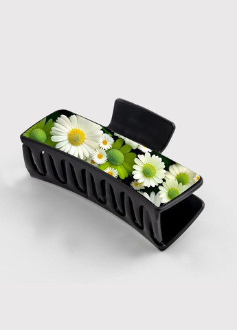 Заколка крабик для волос женская зажим шпилька Цветы #004 черная No Brand (315631033)